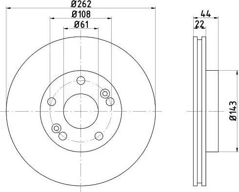 HELLA PAGID 8DD 355 103-521 - Гальмівний диск autocars.com.ua