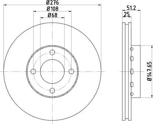 HELLA PAGID 8DD355103761 - Гальмівний диск autocars.com.ua