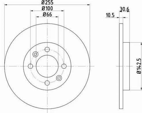 HELLA PAGID 8DD 355 103-891 - Гальмівний диск autocars.com.ua