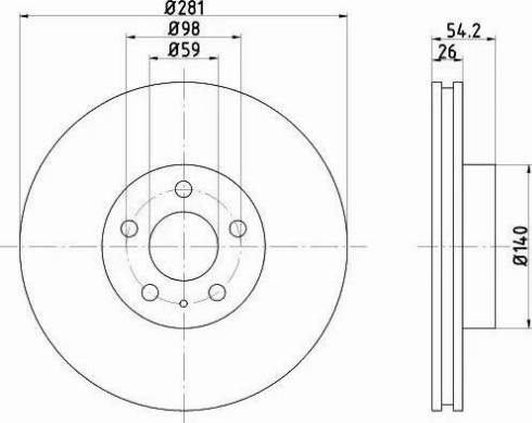 HELLA PAGID 8DD 355 103-941 - Гальмівний диск autocars.com.ua