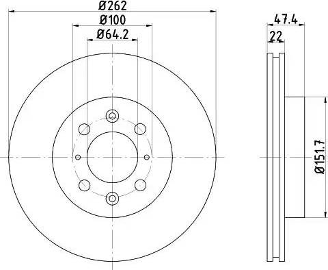 HELLA PAGID 8DD 355 104-041 - Гальмівний диск autocars.com.ua