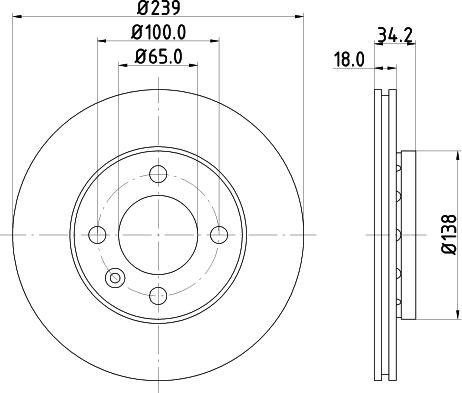 HELLA PAGID 8DD 355 104-211 - Гальмівний диск autocars.com.ua