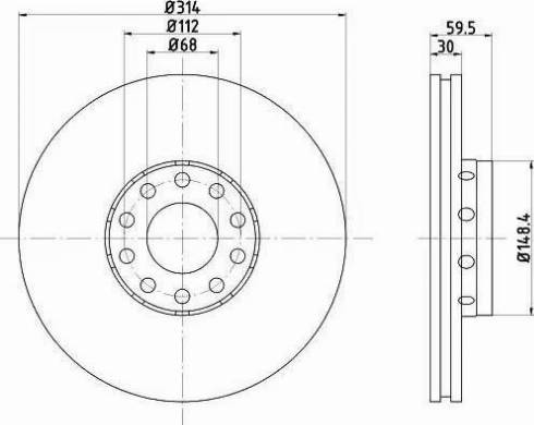 HELLA PAGID 8DD 355 104-351 - Гальмівний диск autocars.com.ua