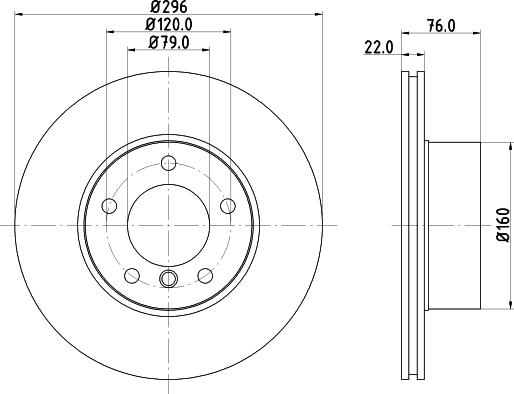 HELLA PAGID 8DD 355 104-591 - Гальмівний диск autocars.com.ua