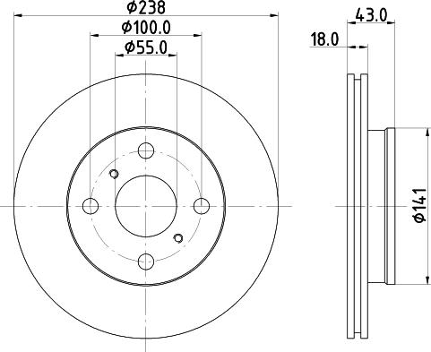 HELLA PAGID 8DD 355 104-781 - Гальмівний диск autocars.com.ua