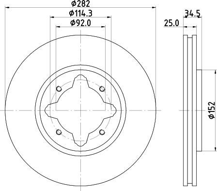 HELLA PAGID 8DD 355 104-971 - Тормозной диск avtokuzovplus.com.ua