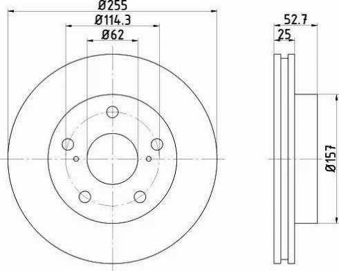 HELLA PAGID 8DD 355 105-241 - Гальмівний диск autocars.com.ua