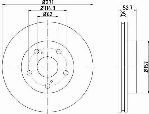 HELLA PAGID 8DD 355 105-261 - Гальмівний диск autocars.com.ua