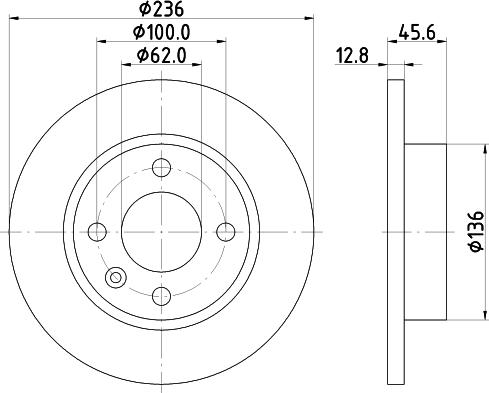 HELLA PAGID 8DD 355 105-871 - Гальмівний диск autocars.com.ua