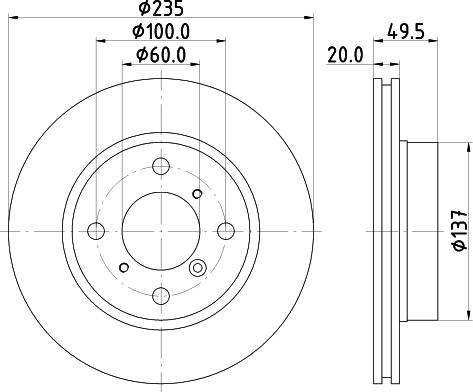 HELLA PAGID 8DD 355 106-231 - Гальмівний диск autocars.com.ua