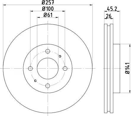 HELLA PAGID 8DD 355 106-481 - Тормозной диск avtokuzovplus.com.ua