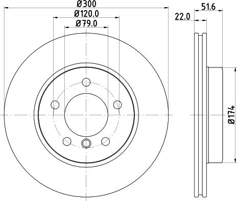 HELLA PAGID 8DD 355 106-551 - Гальмівний диск autocars.com.ua