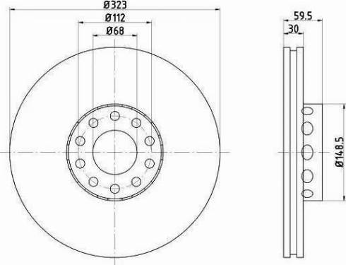 HELLA PAGID 8DD 355 121-001 - Гальмівний диск autocars.com.ua