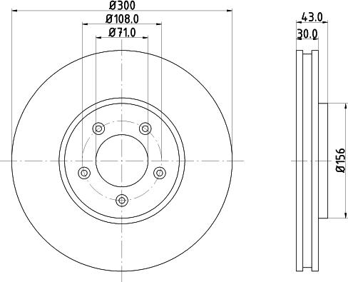 HELLA PAGID 8DD 355 106-821 - Гальмівний диск autocars.com.ua