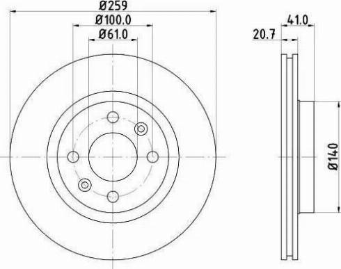 HELLA PAGID 8DD 355 107-121 - Гальмівний диск autocars.com.ua