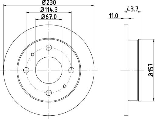 HELLA PAGID 8DD 355 107-171 - Гальмівний диск autocars.com.ua