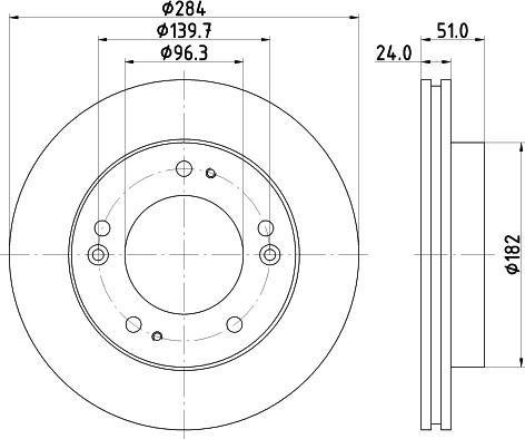 HELLA PAGID 8DD 355 107-381 - Гальмівний диск autocars.com.ua