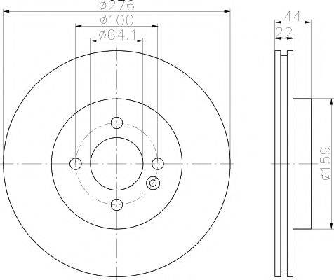 HELLA PAGID 8DD 355 107-792 - Гальмівний диск autocars.com.ua