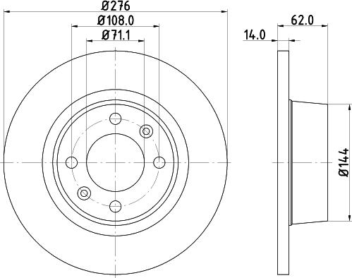 HELLA PAGID 8DD 355 107-851 - Тормозной диск avtokuzovplus.com.ua