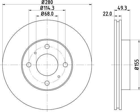 HELLA PAGID 8DD 355 107-991 - Тормозной диск avtokuzovplus.com.ua