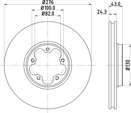 HELLA PAGID 8DD 355 108-121 - Гальмівний диск autocars.com.ua