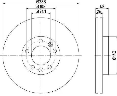 HELLA PAGID 8DD 355 108-411 - Гальмівний диск autocars.com.ua