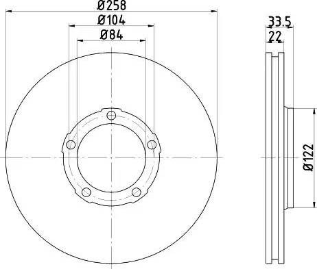 HELLA PAGID 8DD 355 108-471 - Гальмівний диск autocars.com.ua