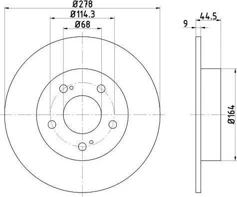 HELLA PAGID 8DD 355 108-541 - Гальмівний диск autocars.com.ua