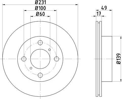 HELLA PAGID 8DD 355 108-571 - Гальмівний диск autocars.com.ua