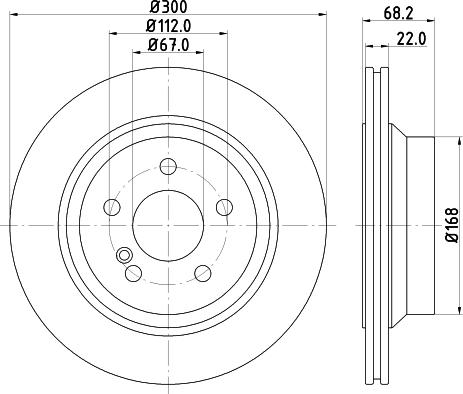 HELLA PAGID 8DD 355 124-511 - Гальмівний диск autocars.com.ua