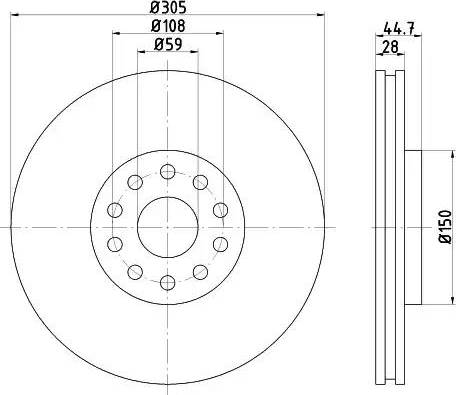 HELLA PAGID 8DD355108911 - Тормозной диск avtokuzovplus.com.ua