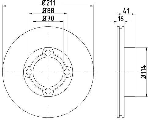 HELLA PAGID 8DD 355 109-101 - Гальмівний диск autocars.com.ua