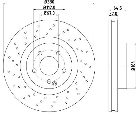 HELLA PAGID 8DD 355 109-471 - Гальмівний диск autocars.com.ua