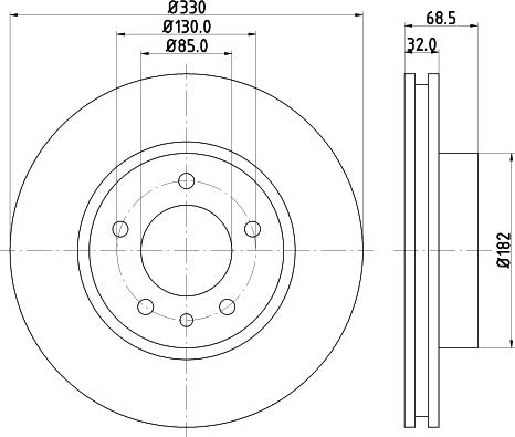 HELLA PAGID 8DD 355 109-721 - Гальмівний диск autocars.com.ua