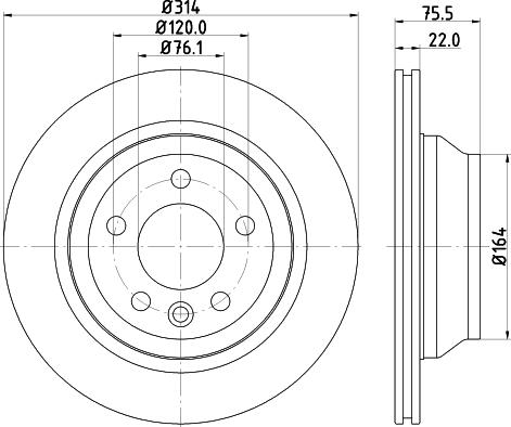 HELLA PAGID 8DD 355 128-081 - Гальмівний диск autocars.com.ua