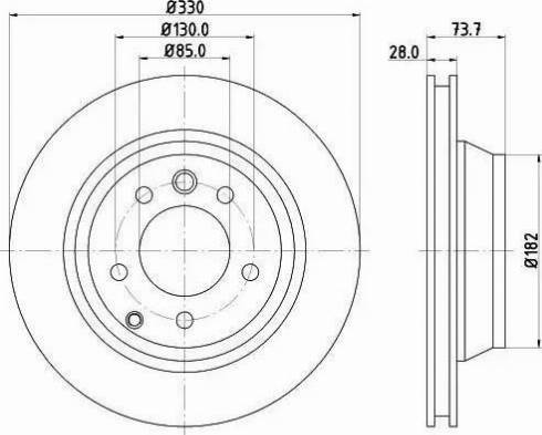 HELLA PAGID 8DD 355 121-111 - Гальмівний диск autocars.com.ua