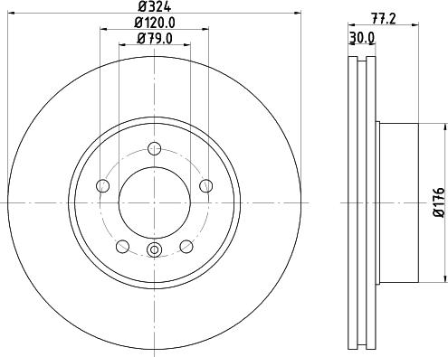 HELLA PAGID 8DD 355 109-921 - Гальмівний диск autocars.com.ua