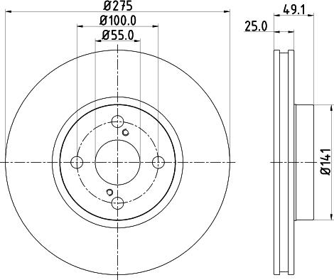 HELLA PAGID 8DD 355 110-451 - Гальмівний диск autocars.com.ua