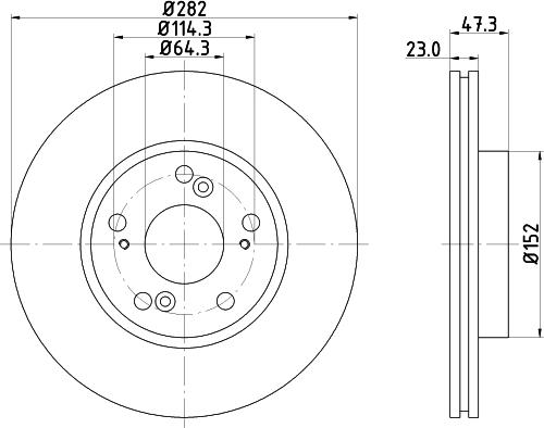 HELLA PAGID 8DD 355 133-981 - Гальмівний диск autocars.com.ua