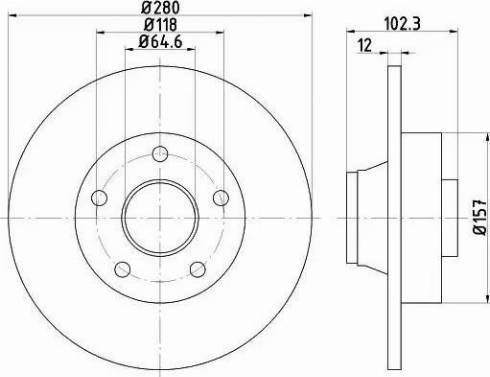 HELLA PAGID 8DD 355 111-011 - Гальмівний диск autocars.com.ua