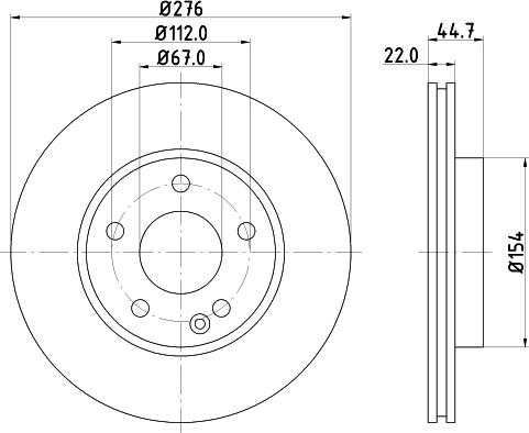 HELLA PAGID 8DD 355 111-061 - Гальмівний диск autocars.com.ua