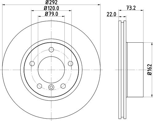 HELLA PAGID 8DD 355 111-241 - Гальмівний диск autocars.com.ua