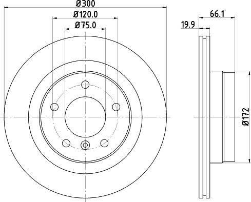 HELLA PAGID 8DD 355 123-631 - Гальмівний диск autocars.com.ua