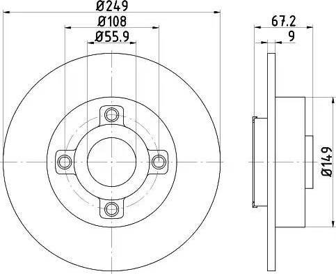 HELLA PAGID 8DD 355 111-331 - Гальмівний диск autocars.com.ua