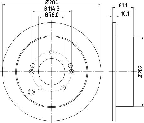 HELLA PAGID 8DD 355 111-421 - Тормозной диск зад. Tucson-Santa Fe-ix35-Sportage 01- 284x10.1 autocars.com.ua