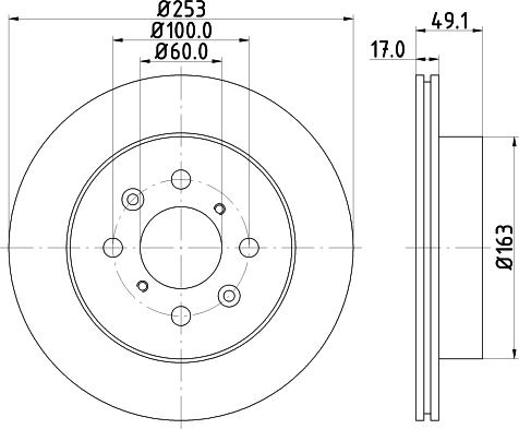 HELLA PAGID 8DD 355 111-591 - Гальмівний диск autocars.com.ua