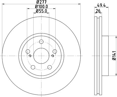 HELLA PAGID 8DD 355 111-631 - Гальмівний диск autocars.com.ua