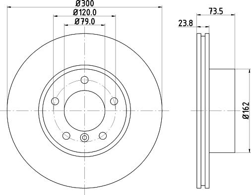 HELLA PAGID 8DD 355 111-921 - Тормозной диск avtokuzovplus.com.ua