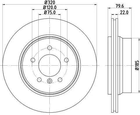 HELLA PAGID 8DD 355 121-741 - Гальмівний диск autocars.com.ua