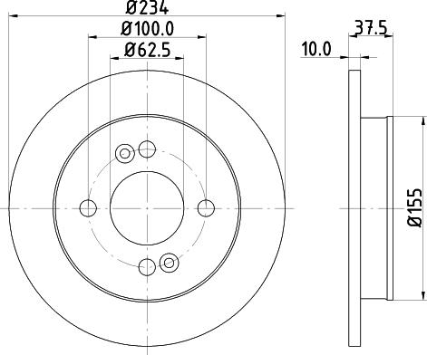 HELLA PAGID 8DD 355 112-801 - Гальмівний диск autocars.com.ua